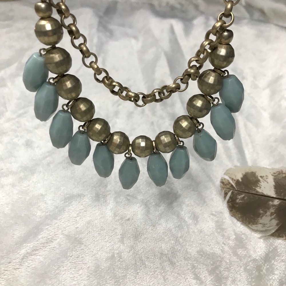 Lia Sophia turquoise and gold necklace